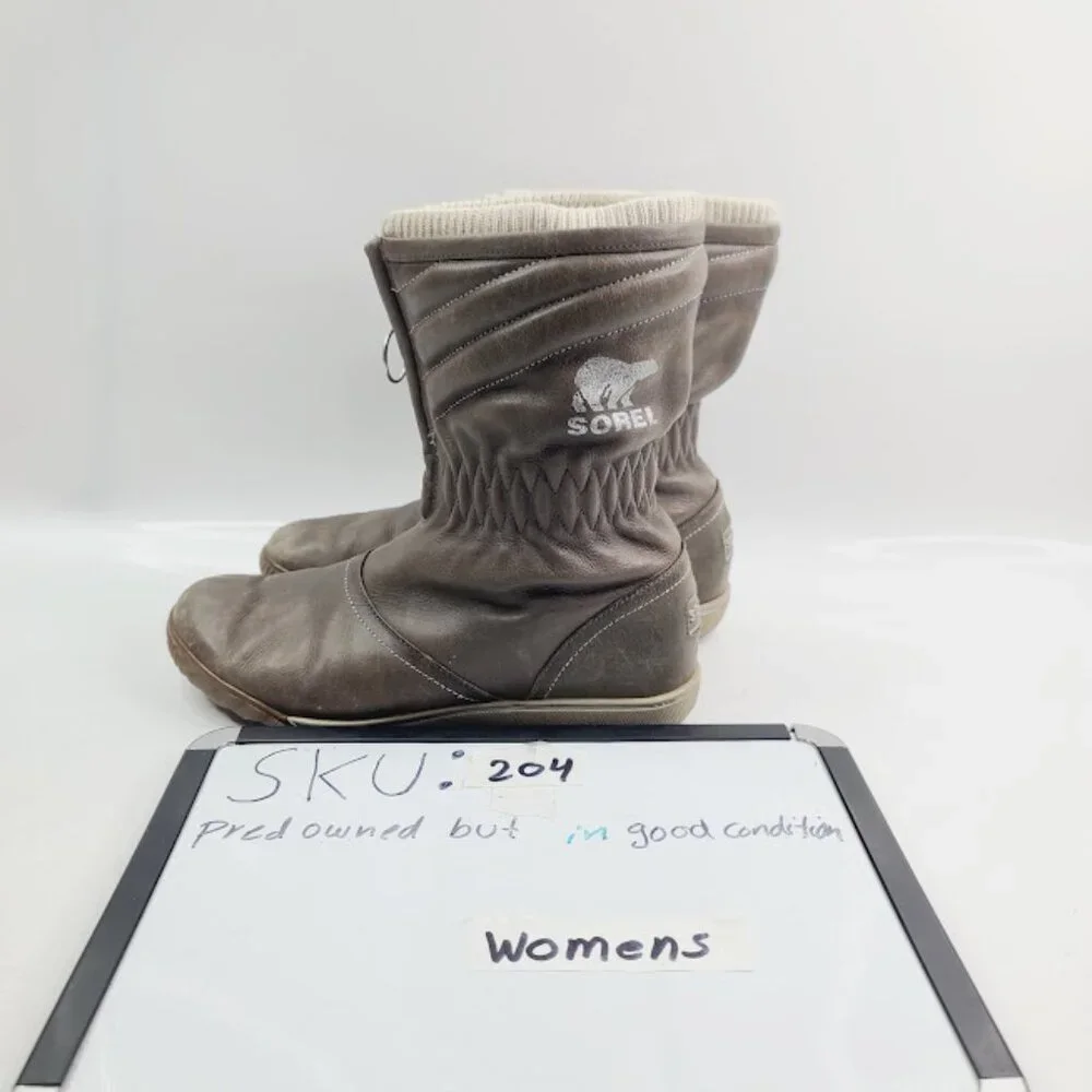 Sorel Women's Taupe‎ Firenzy NL1584-051 Leather Ankle Winter Boots Size 7.5